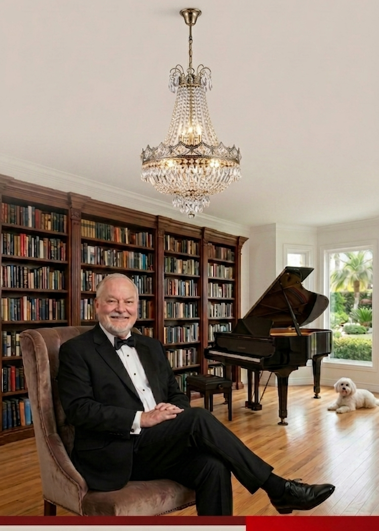 Dr. Arthur George Scott in formal attire in a library