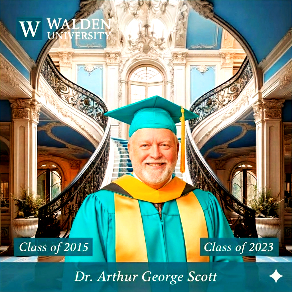 Dr. Arthur George Scott in Walden University academic regalia